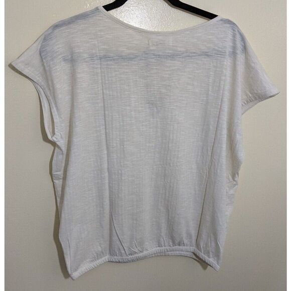 Prana Ocupas Popover Soft White Semi-Sheer Organic Cotton Blend Top Small - Picture 4 of 10